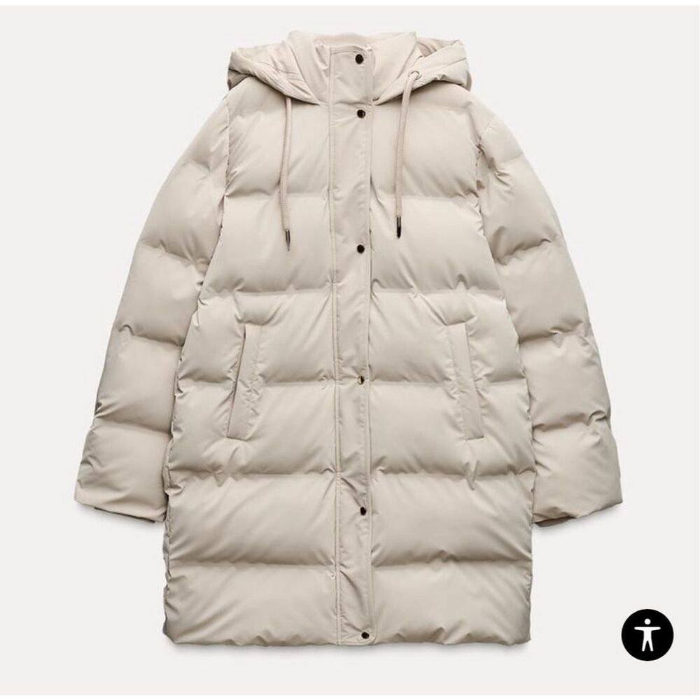 Zara Cream Puffer Jacket